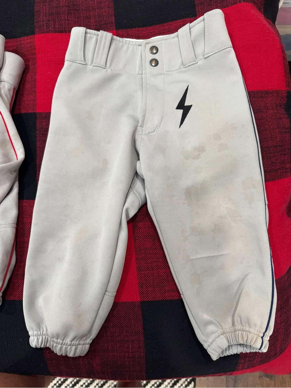 Bruce bolt Kids Baseball Pants with Navy and Lightning Bolt